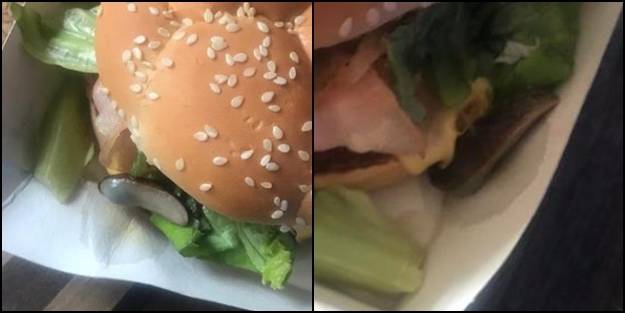 Ünlü fast-food zincirinin hamburgerinden sümüklü böcek çıktı