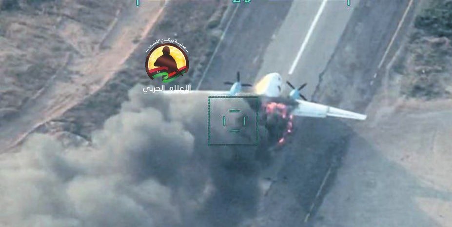 Haftere destek götüren Esed uçağı SİHA'lar tarafından vuruldu