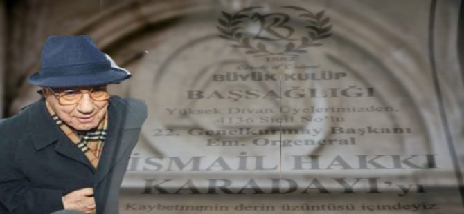 Masonlar İsmail Hakkı Karadayı için taziye mesaj yayınladı