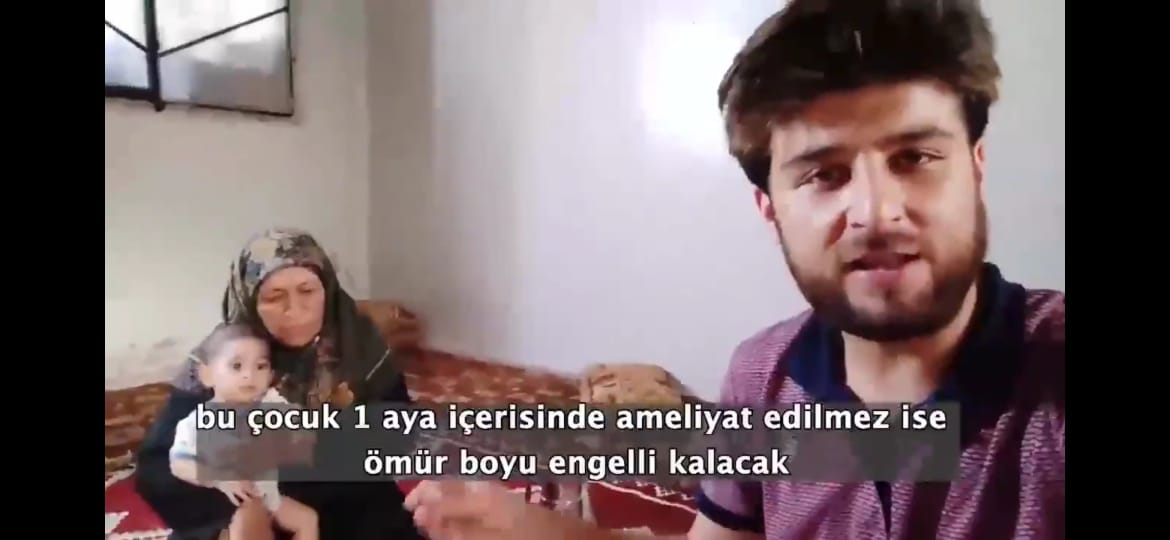 İdlib’li çocuk ameliyat edilmezse ömür boyu sakat kalacak (Video haber)