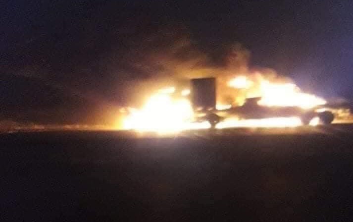 Irak'ta ABD konvoyu vuruldu 4 araç yandı