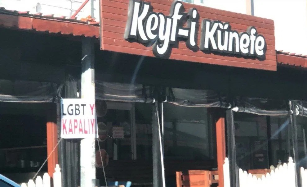 Osmaniyeli künefeciden "LGBTİ'liye kapalıyız" yazısı