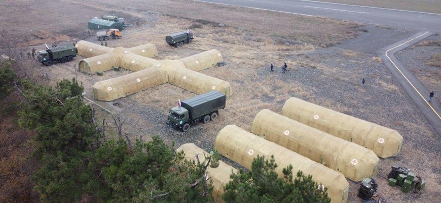 Rus ordusu Karabağ'da sahra hastanesi kurdu