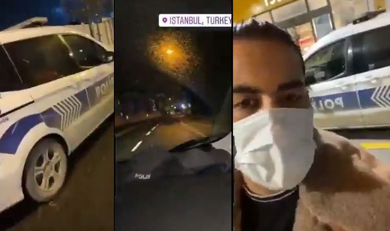 Şok görüntü: İranlı You Tuber yasak saatinde polis otosu ile İstanbul turu atıp dalga geçti