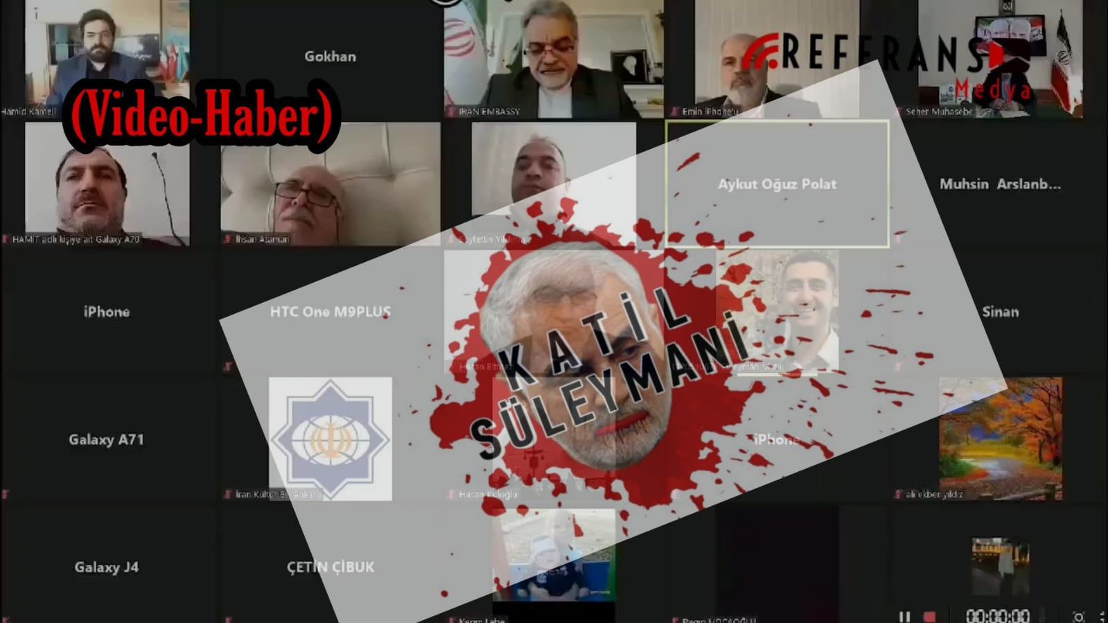 Kasım Süleymani'yi anma programına ''Katil Süleymani, katil İran'' sloganları damga vurdu