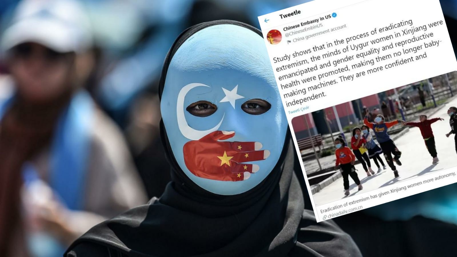Twitter yönetimi Çin'in ABD Büyükelçiliği tarafından paylaşılan mesajı sildi.