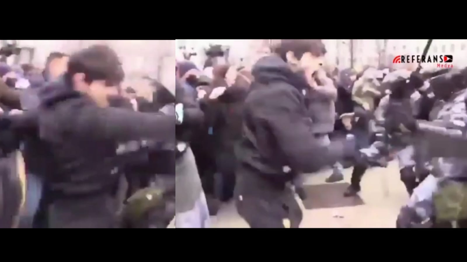 Moskova'da tek başına polislerle çatışan Çeçen genç Rusya'da kahraman oldu (Video Haber)