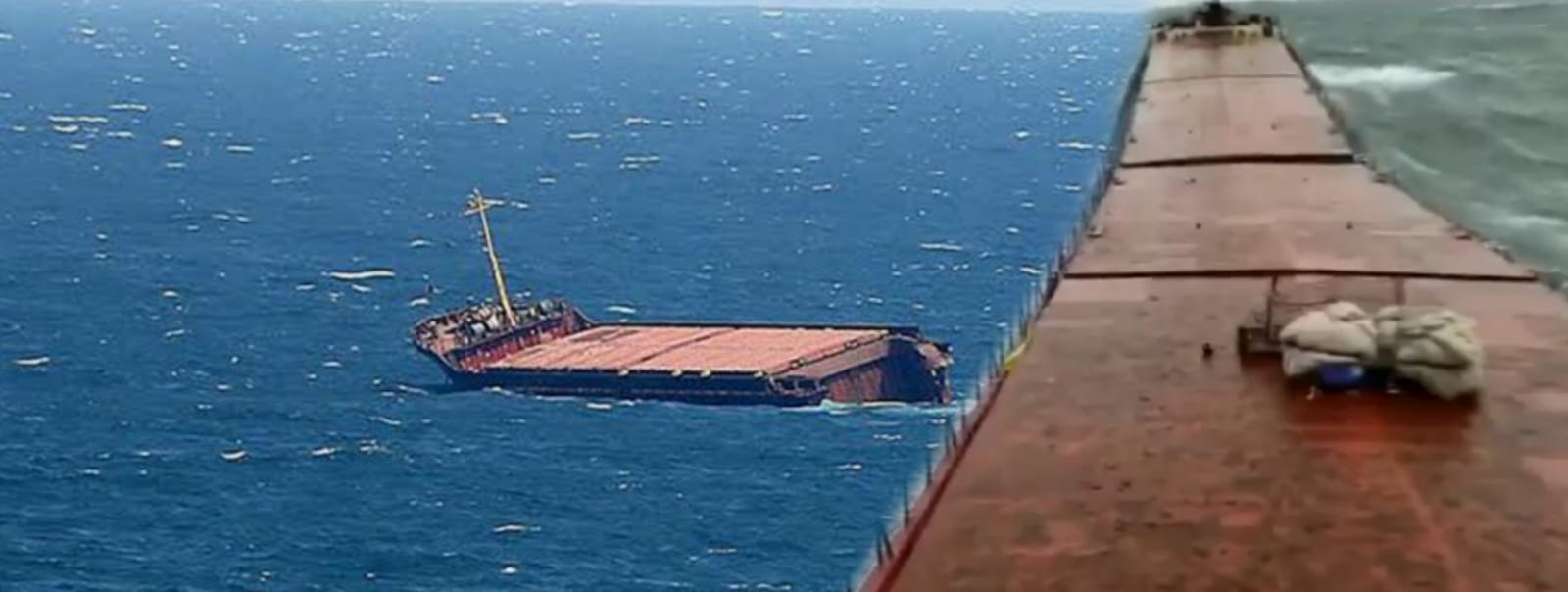 Karadeniz'de dalgaların parçaladığı Rus gemisinin görüntüleri ortaya çıktı (Video)
