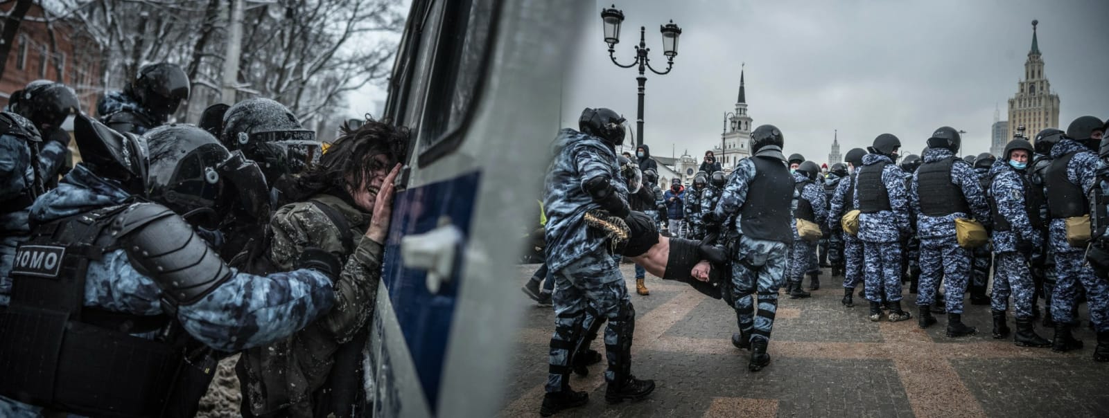 Rus polisinden göstericilere sokak ortasında elektrik işkencesi (Video)
