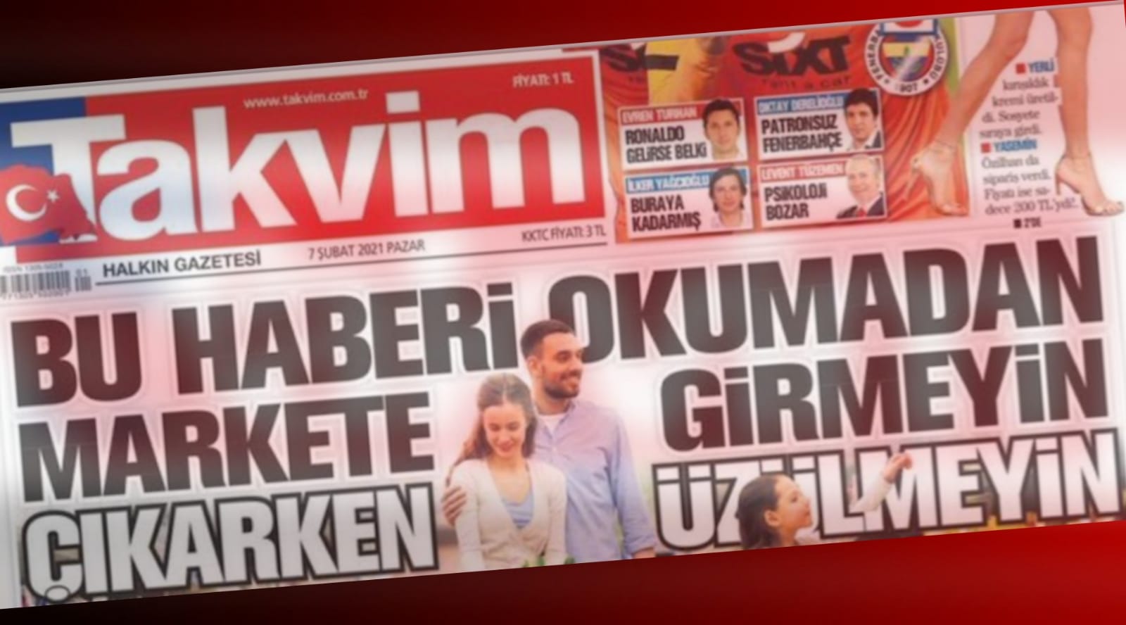 Takvim Gazetesinden Çarpıcı Market Manşeti