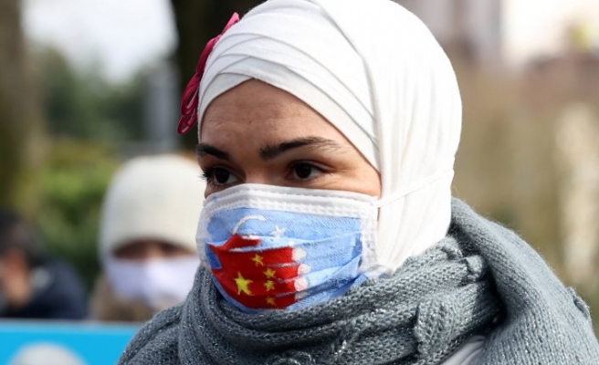 Belçika'da Çin'e Doğu Türkistan protestosu
